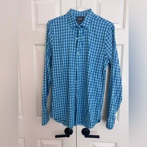 Bonobos Men's Aqua and Navy Plaid Shirt